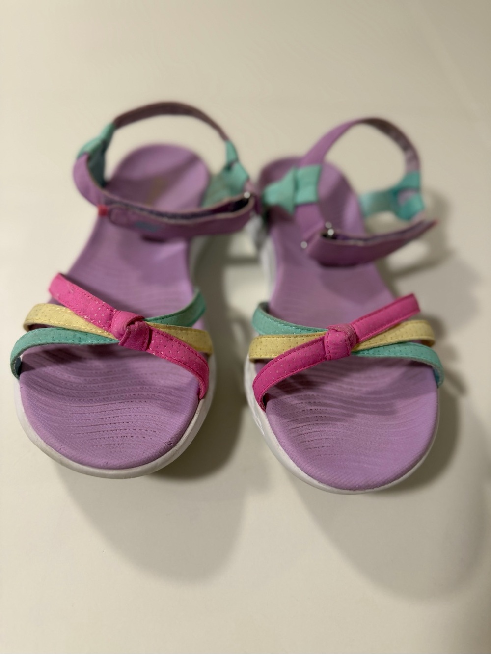 Skechers Kids Lavender Sandals with Pink, Mint and Yellow Straps